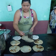The best pupusa chef in Suchitoto. Pupusas are deliciously thick corn tortillas.